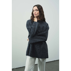 Melanj Dokulu Lacivert L/XL Kadın Kazak