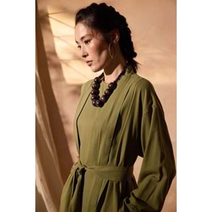 Mayda Abaya Keten Takım Haki 2 Beden
