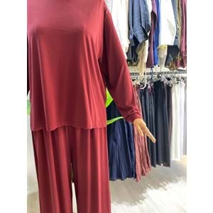 Modal Oys Kumaş Bordo İkili Takım L-XL Beden