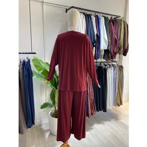 Modal Oys Kumaş Bordo İkili Takım S-M Beden