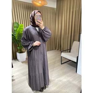 Pamuklu Vizon Oversize Form Elbise 1