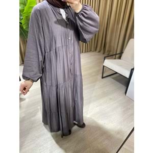 Pamuklu Vizon Oversize Form Elbise 1