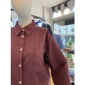 Pamuk Ham Keten Bordo Etekli Takım L-XL Beden