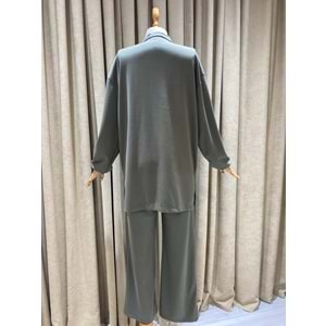 Çağla Yeşili Modal Kadın Pantolonlu Takım - 36 Beden