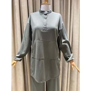 Çağla Yeşili Modal Kadın Pantolonlu Takım - 36 Beden