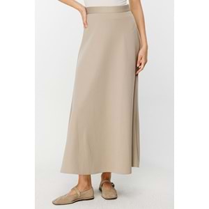 Beli Lastikli Scuba Bej Kloş Etek 1 Beden