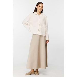 Beli Lastikli Scuba Bej Kloş Etek 1 Beden