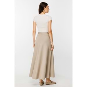 Beli Lastikli Scuba Bej Kloş Etek 2 Beden