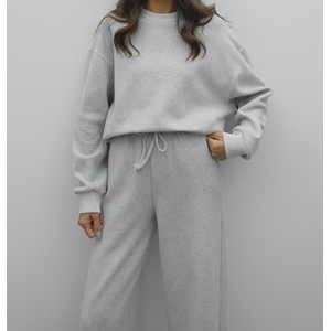 Selanik Örgü Pantolonlu Kadın Takım - Gri (S / 36)