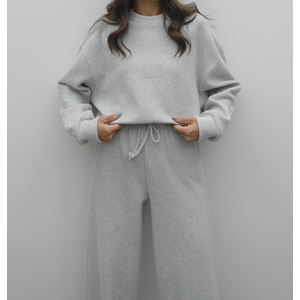 Selanik Örgü Pantolonlu Kadın Takım - Gri (S / 36)