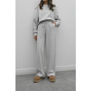 Selanik Örgü Pantolonlu Kadın Takım - Gri (S / 36)