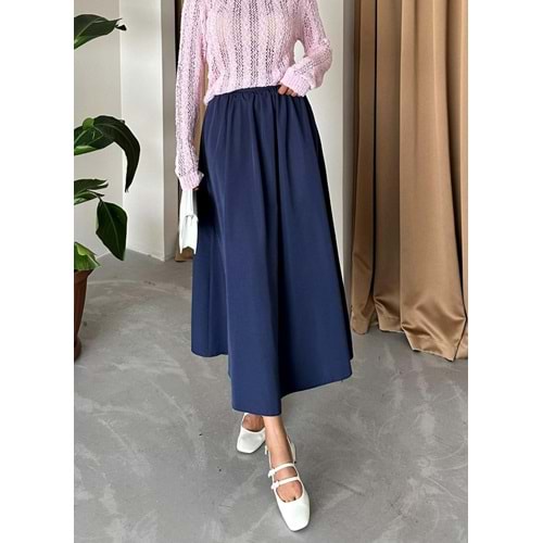 Lola Fermuarlı Uzun Lacivert Etek M Beden