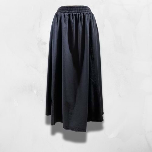 Gabardin Cepli Keten Siyah Etek L Beden