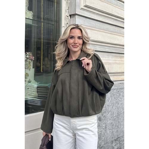 Clara Süet Kadın Standart Haki Ceket