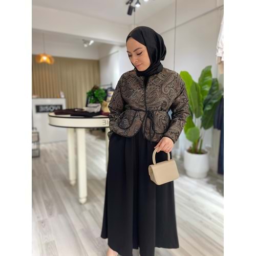 Venüs Etnik Desen Jakar Kadın Lacivert Ceket