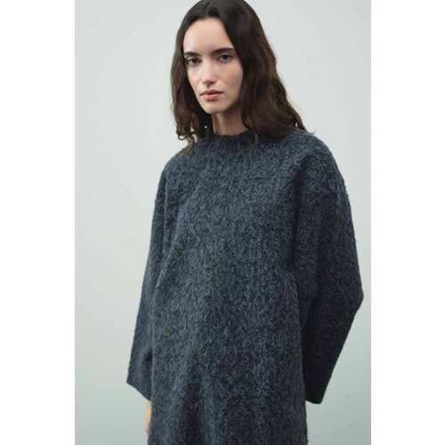 Melanj Dokulu Lacivert L/XL Kadın Kazak