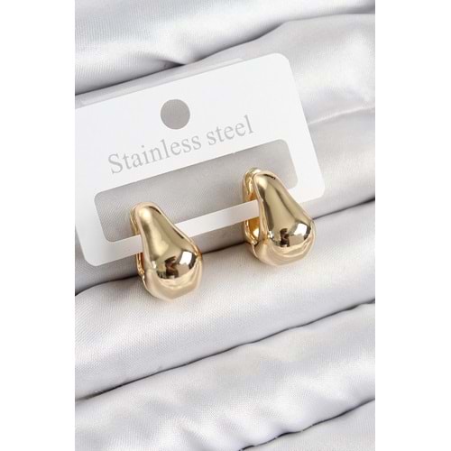 Pirinç Halka Model Gold Renk Kadın Küpe