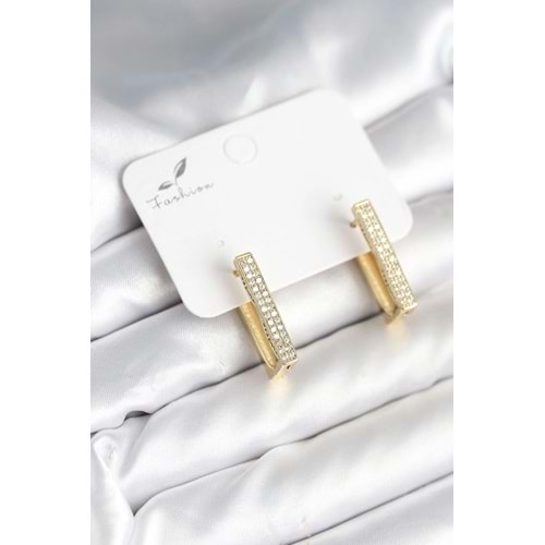 Kare Zirkon Taşlı Kadın Küpe