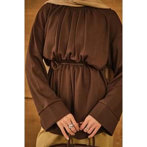 Beli Lastikli Modal Kahverengi Tunik S-M (36-40) Beden
