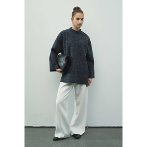 Melanj Dokulu Lacivert S/M Kadın Kazak