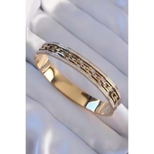 316L Çelik Gold Renk Zirkon Taşlı Model Kelepçe