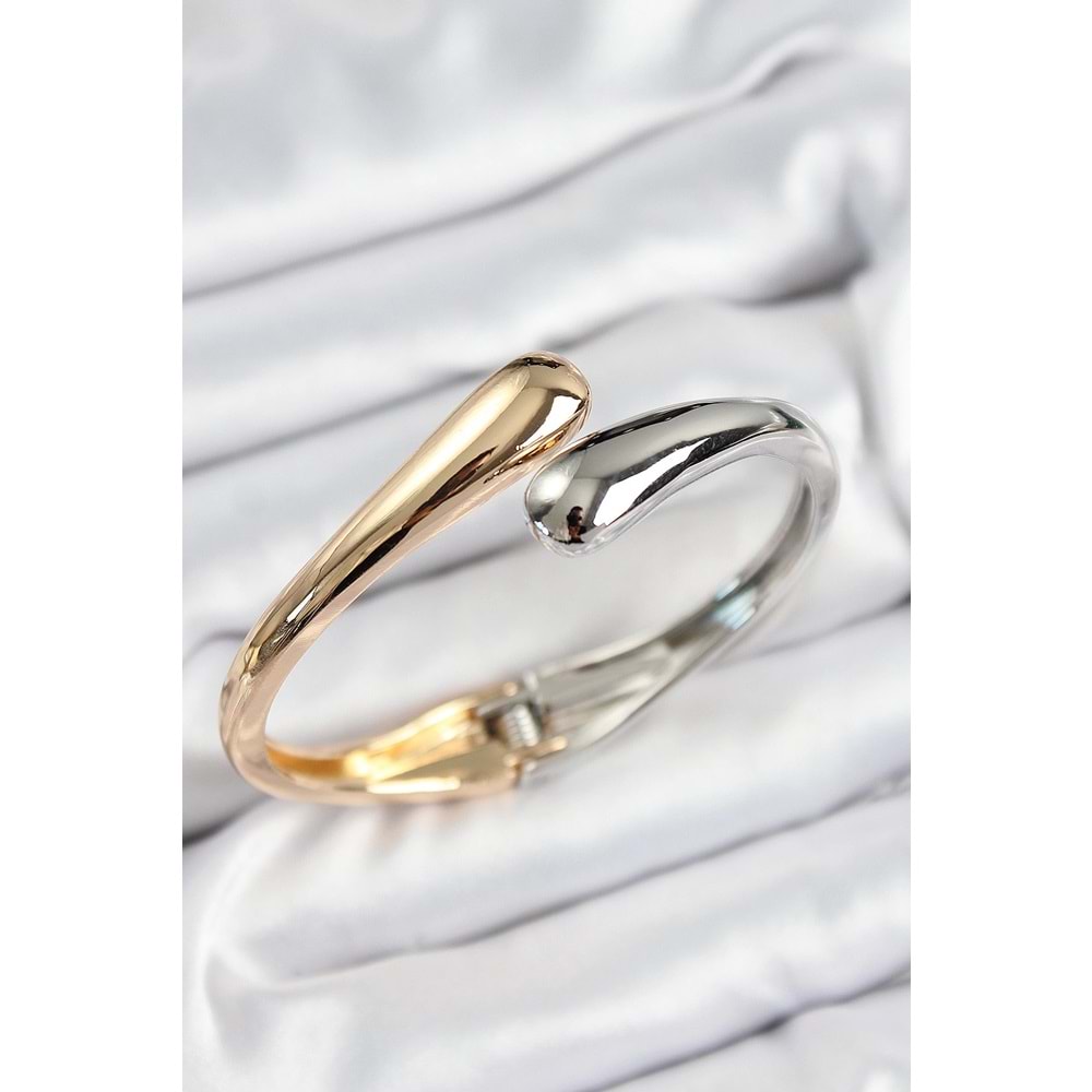 Pirinç Sarmal Model Gümüş Ve Gold Renk Kadın Kelepçe