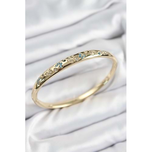 Pirinç Zirkon Taşlı Kelebek Model Gold Renk Kadın Kelepçe