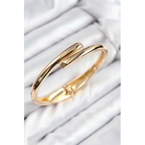 Pirinç Kesik Model Gold Renk Kadın Kelepçe