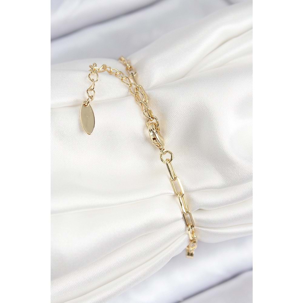 Pirinç Zirkon Taşlı Arı Model Gold Renk Kadın Bileklik
