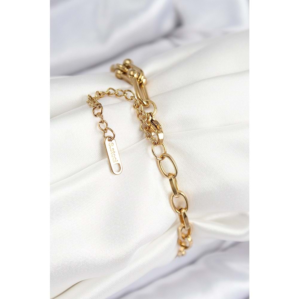 316L Çelik Tifany Ağaç Model Gold Renk Kadın Bileklik