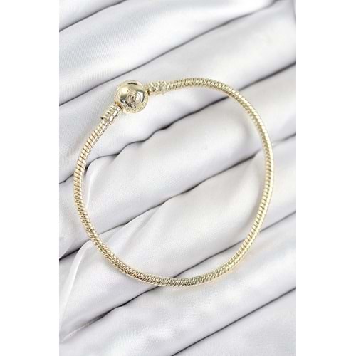 Pirinç Charm Topcuk Model Gold Renk Kadın Bileklik