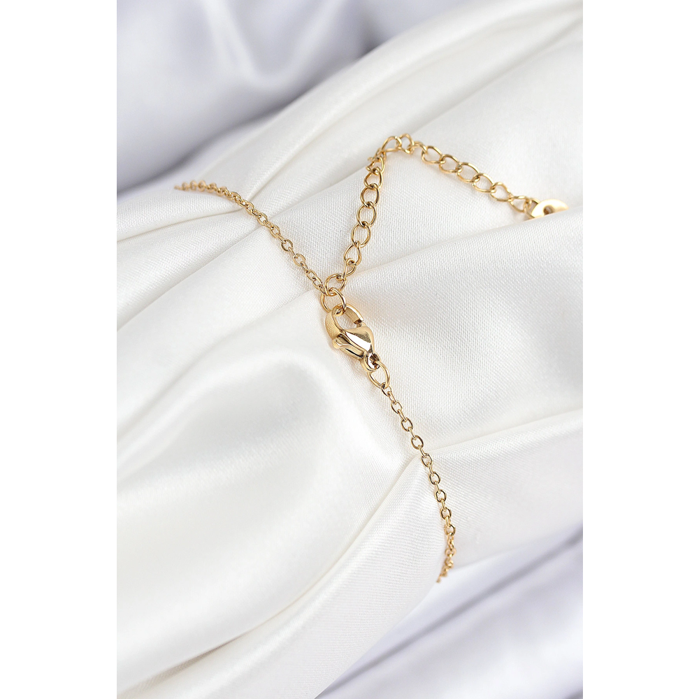 316L Çelik Nazar Boncuğu Model Gold Renk Kadın Bileklik