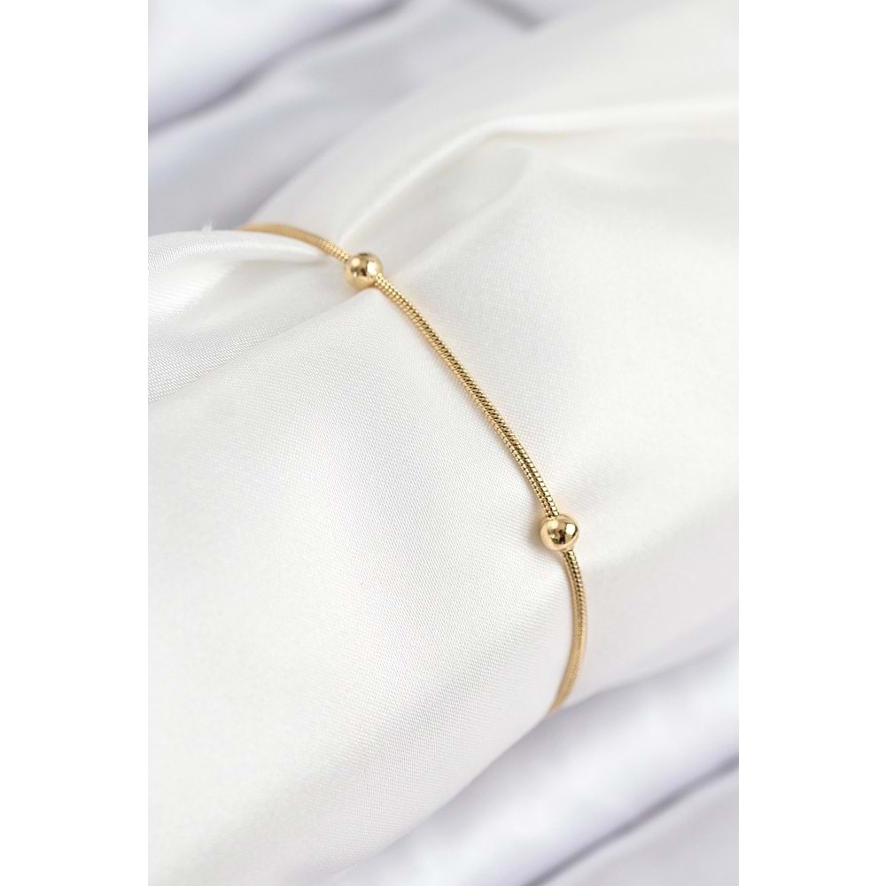 316L Çelik Topcuk Model Gold Renk Kadın Bileklik