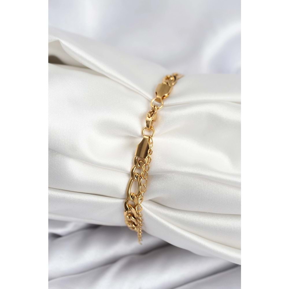 316L Çelik Gold Renk Oval Yazı Yazmaya Uygun Kadın Bileklik
