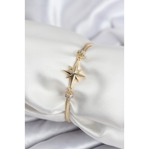 Pirinç VIP Seri Gold Renk Kutup Yıldızı Model Kadın Bileklik