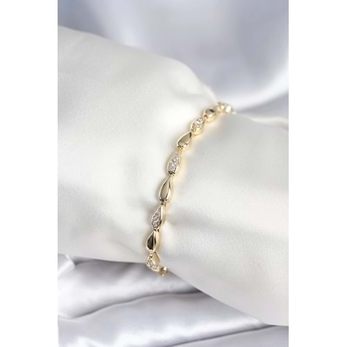 Pirinç Gold Renk Damla Model Kadın Bileklik