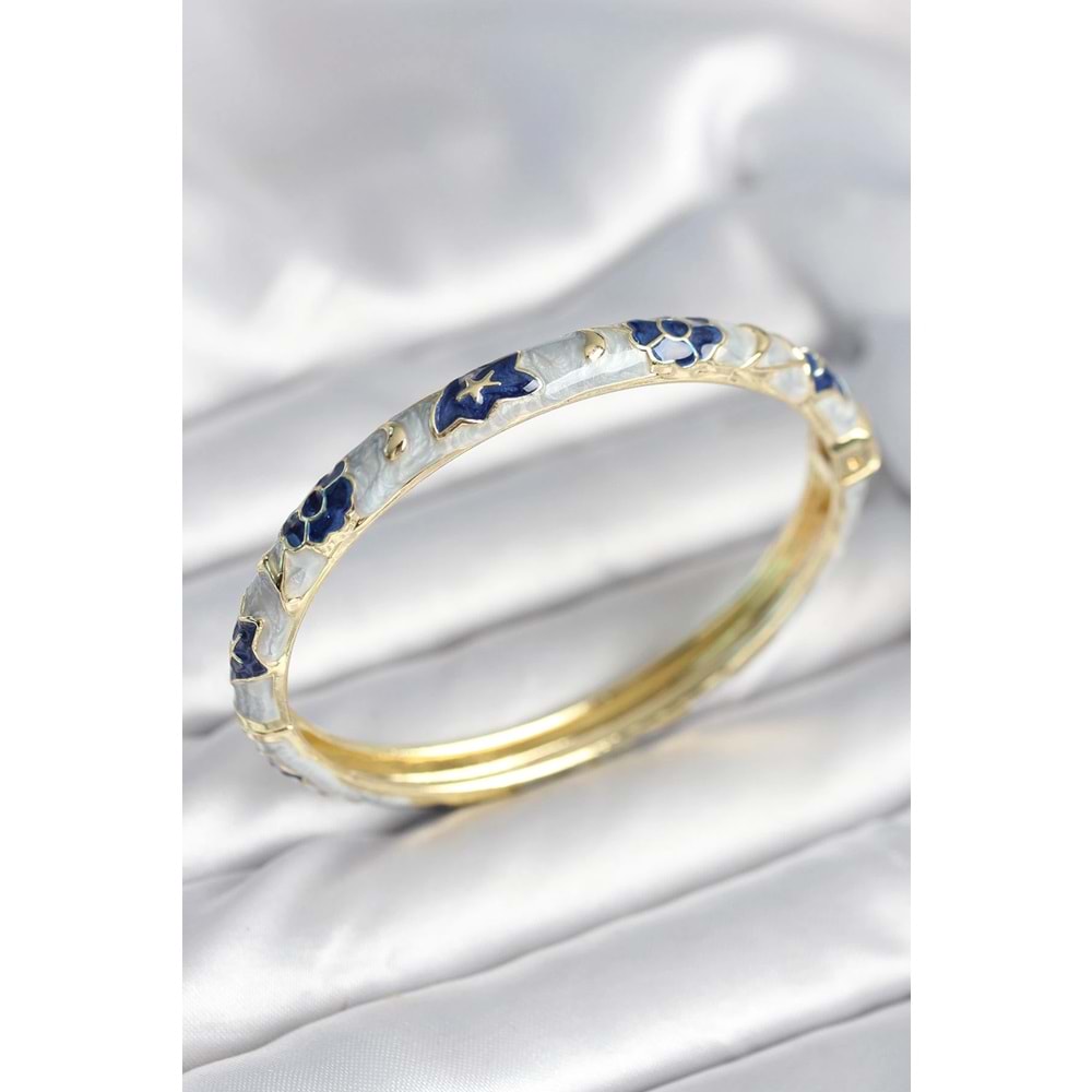 Mavi Renk Detaylı Mineli Kelepçe