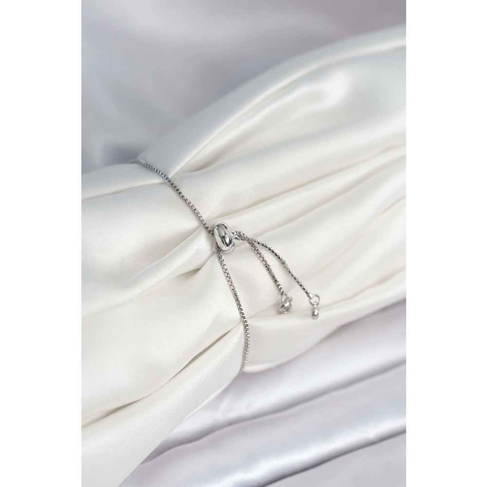 Çiçek Model Asansörlü Gümüş Renk Kadın Bileklik