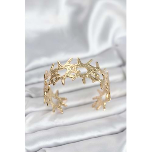 Pirinç Gold Renk Vintage Kadın Bileklik