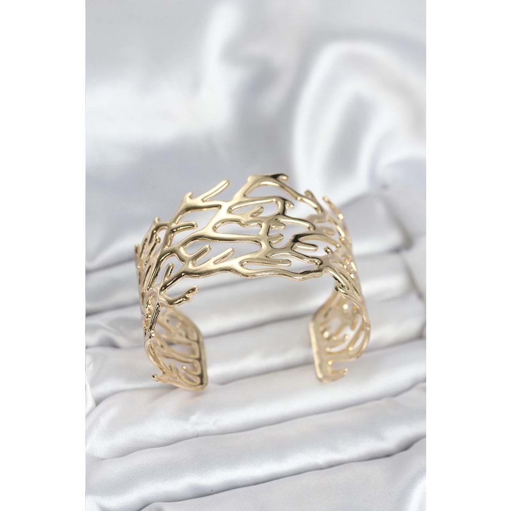 Pirinç Gold Renk Vintage Model Kadın Bileklik