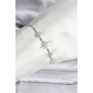 Kutup Yıldızı Model Zirkon Taşlı Gümüş Renk Su Yolu Kadın Bileklik