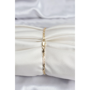 14K Gold Renk Kaplama Minimal Zincir Model CM Kadın Bileklik