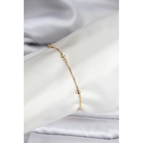 14K Gold Renk Kaplama Topçuklu Model CM Kadın Bileklik