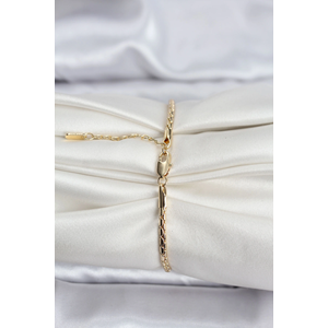 14K Gold Renk Kaplama Zincirli Model CM Kadın Bileklik