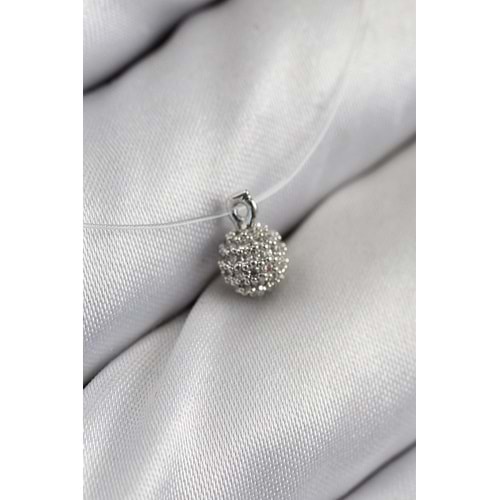 Misineli Topcuk Model Gümüş Renk Hayalet Kolye