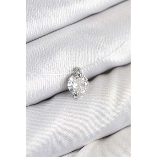 Misineli Zirkon Taşlı Model Gümüş Renk Hayalet Kolye