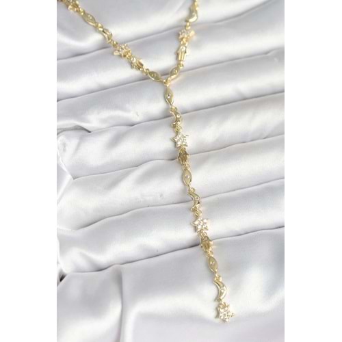 Pirinç Gold Renk Kadın Manifest Kolye