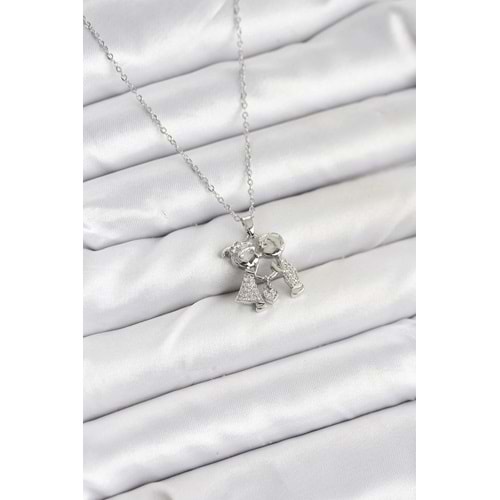 316L Çelik Zincir Gümüş Renk Erkek Kız Model Kadın Kolye