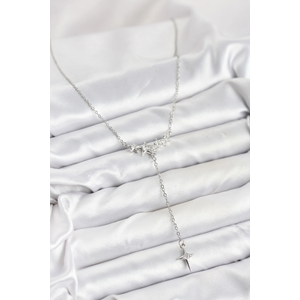 316L Çelik Zincir Gümüş Renk Yıldız Model Y Kadın Kolye