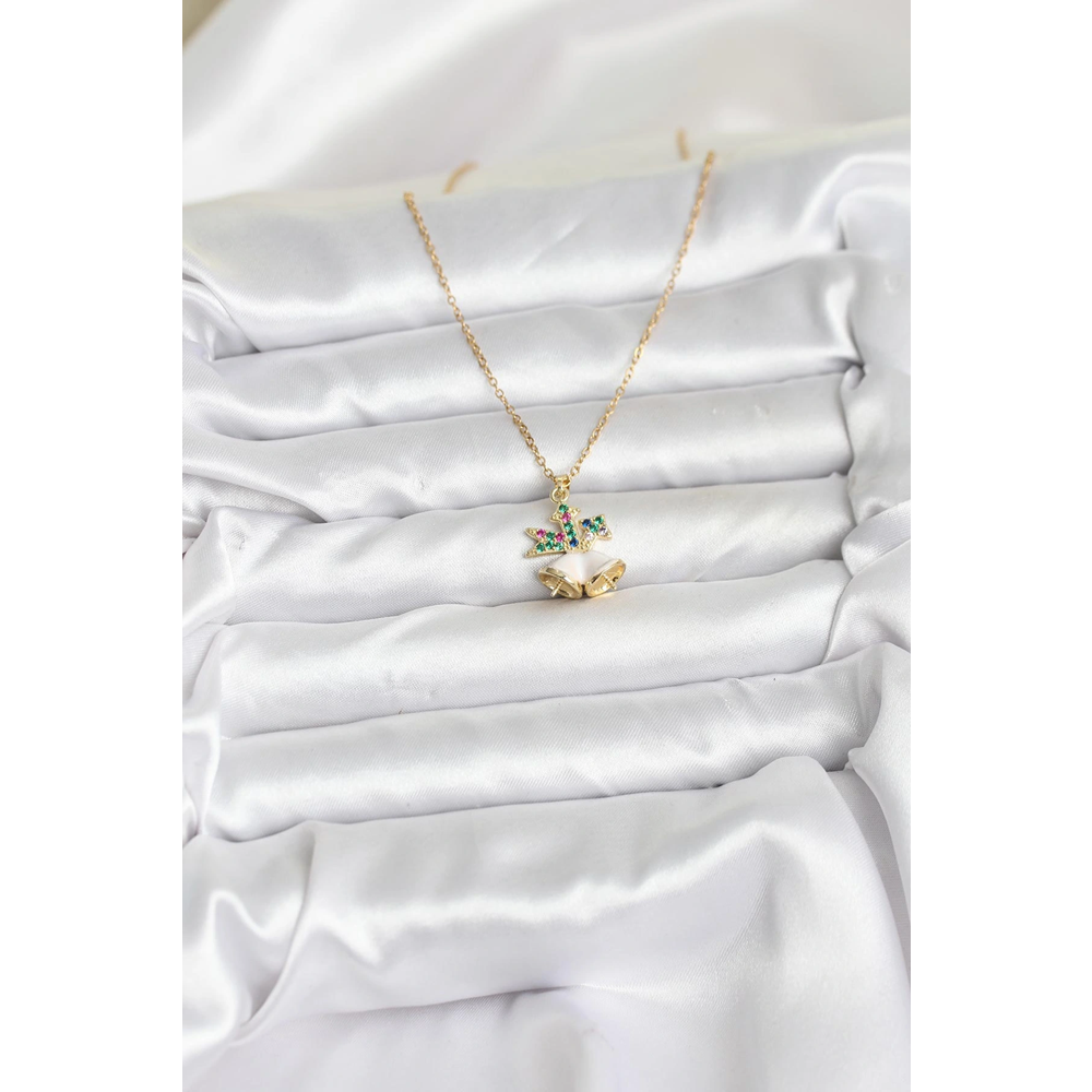 316L Çelik Zincir Gold Renk Chirtsmas Bell Model Yılbaşı Temalı Kadın Kolye